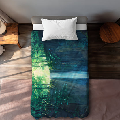 Waterfall White Duvet Cover - Elegant Home Decor Accent