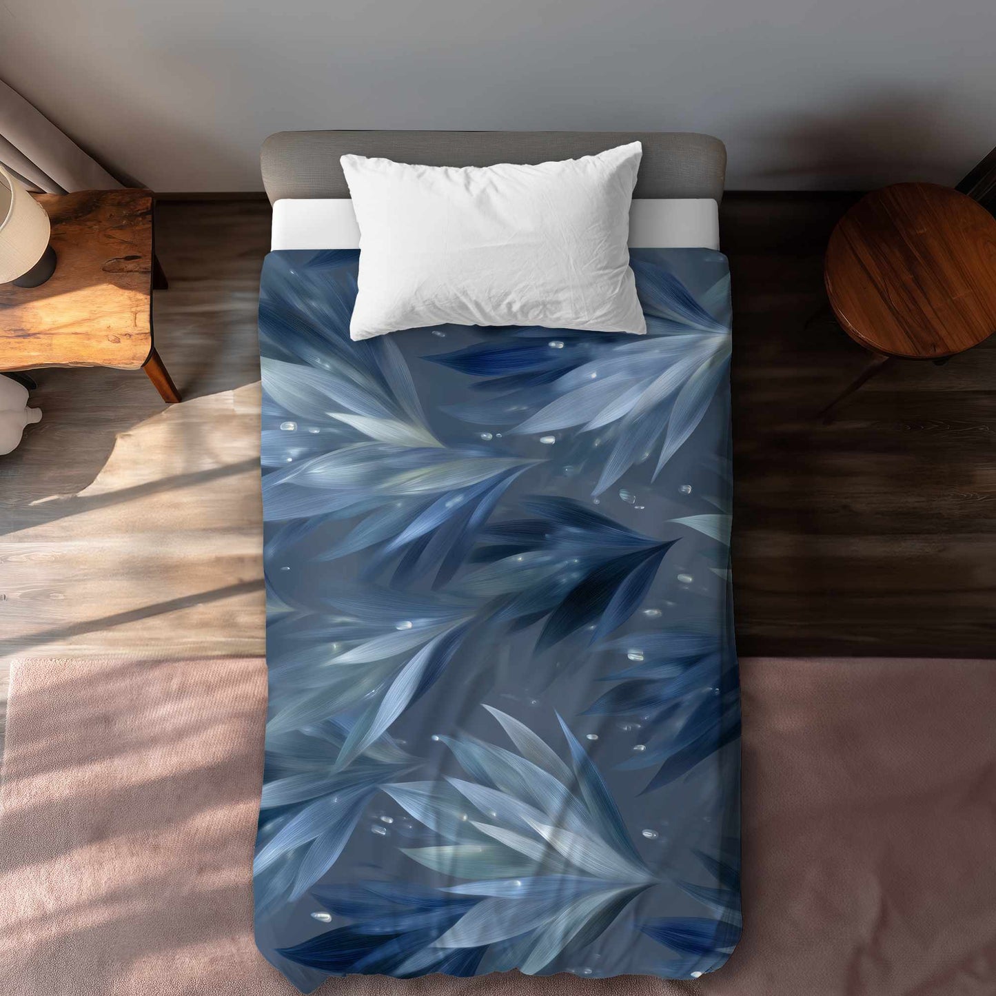 Housse de couette Feuilles glacées | Linge de lit élégant pour la maison