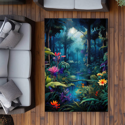 The beauty of nature Blue Outdoor Area Rug for Home Decor