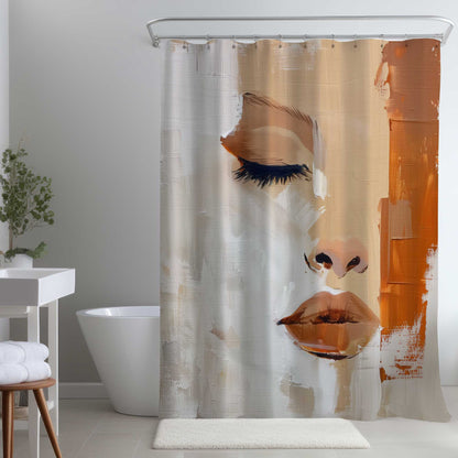 Rideau de douche beige clair pour une décoration élégante | Design raffiné