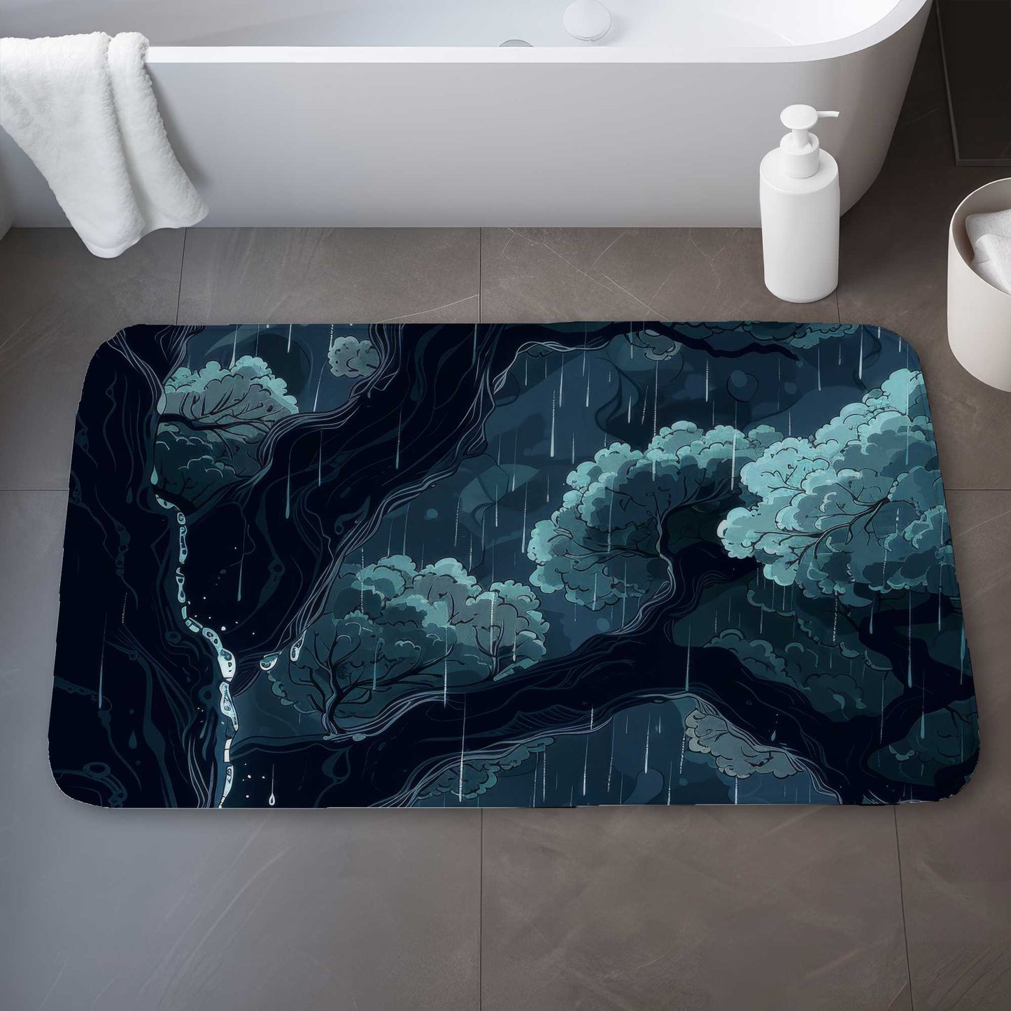 Canopy Blue Bath Mat - Stylish Home Decor Essential