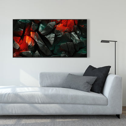 Hiding Under - Red Framed Canvas for Home Decor | Stylish Art