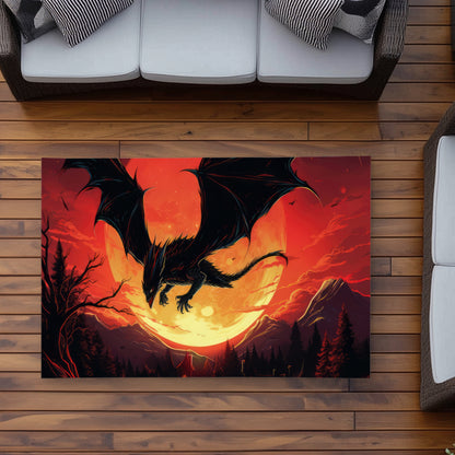The dragon's wrath - Orange outdoor area rug for home decor
