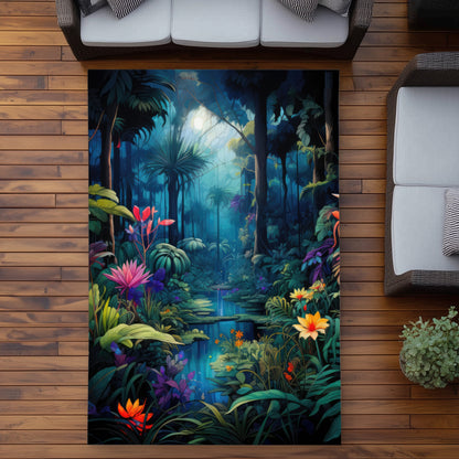 The beauty of nature Blue Outdoor Area Rug for Home Decor