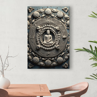 Spiritual Peace - White Canvas Home Decor | Tranquil Art