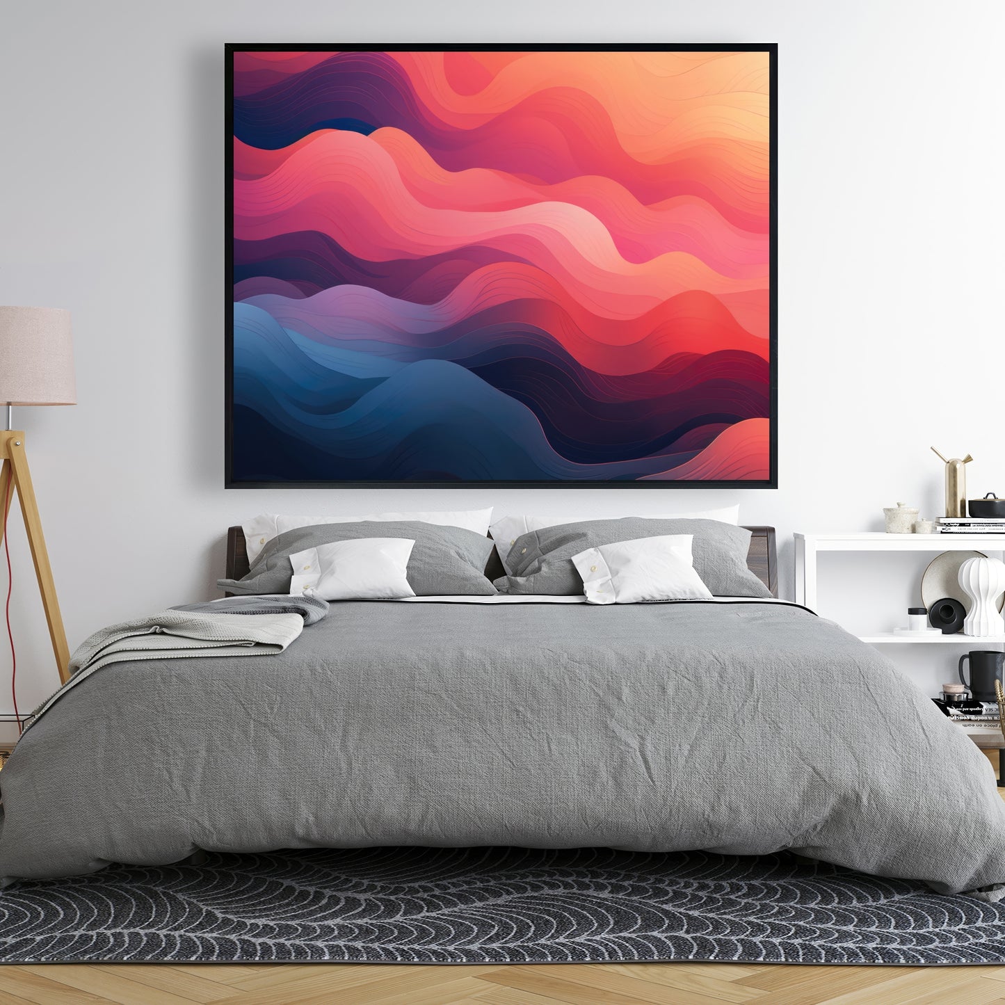 Ethereal Smoke - Pink Framed Canvas for Home Decor