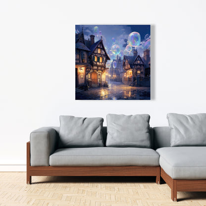 Bloopy Town - Purple Canvas Art for Home Decor | Unique Design