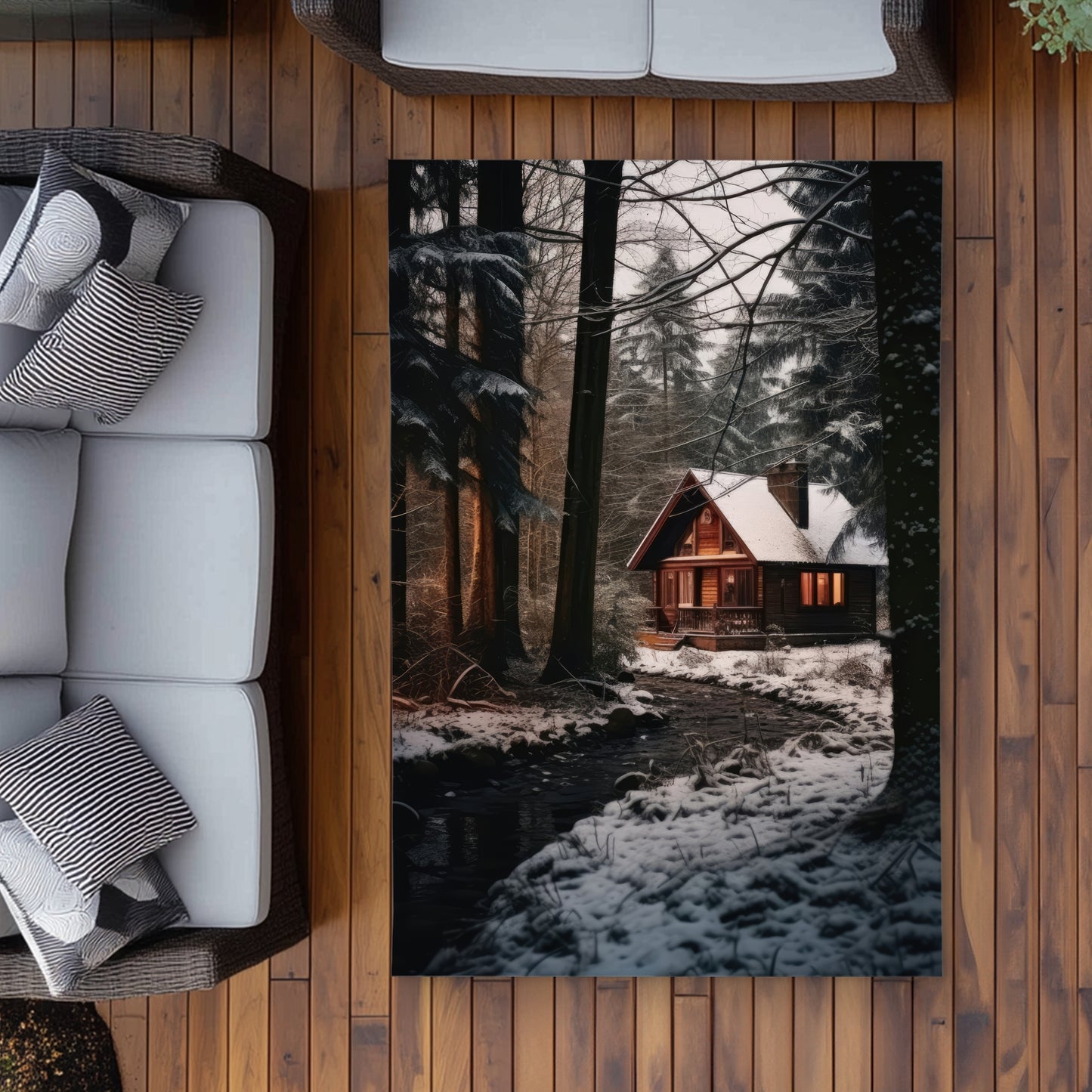 By the River Black Outdoor Area Rug | Stylish Home Decor