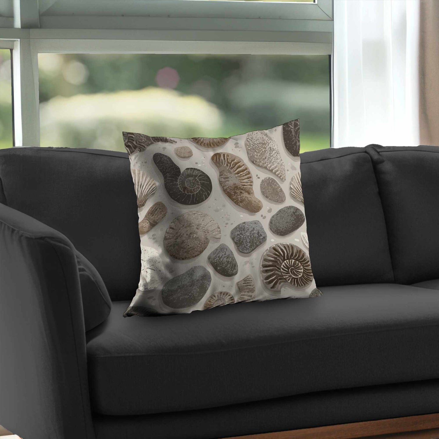 Timeless Fossil Flow Poly Twill Throw Pillow - Home Decor