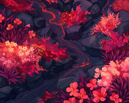 Burning plants - 14"x18" Polyester Placemat