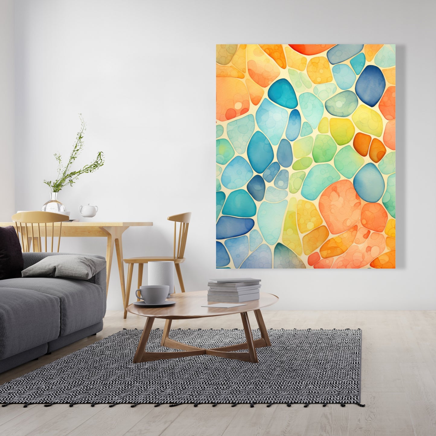 Blobs Turquoise Canvas - Unique Home Decor Art Piece