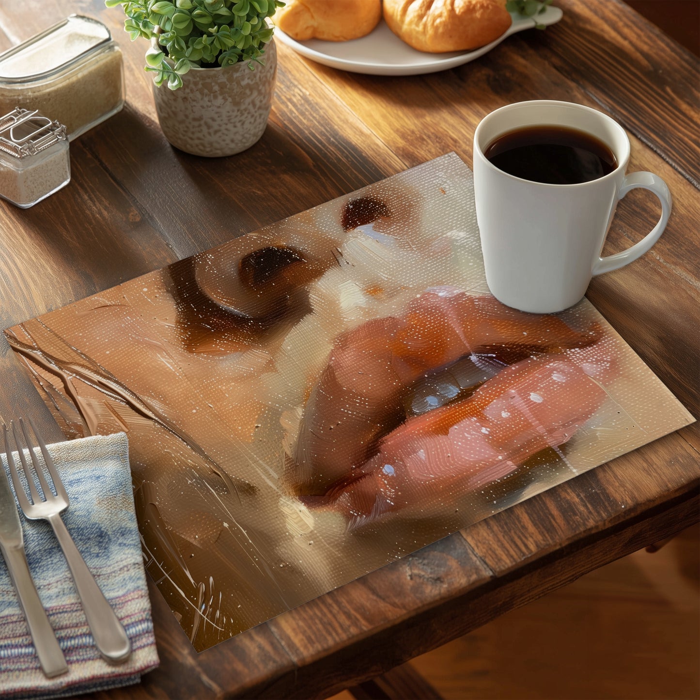 Lust Beige Polyester Placemats - Stylish Home Decor Accent