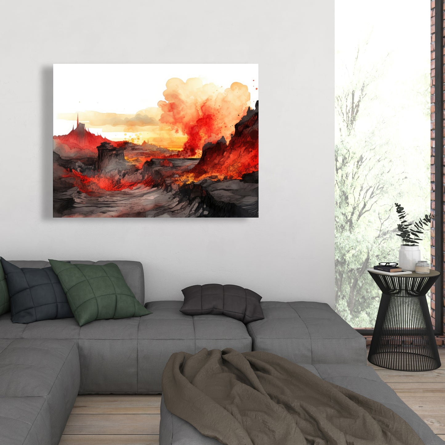 Minimalist Flow - Red Canvas Art | Modern Style