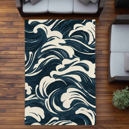 Tapis d'extérieur Midnight Ocean Flow | Accessoire de décoration élégant pour la maison