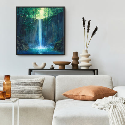 Waterfall - 36"x36" Framed canvas