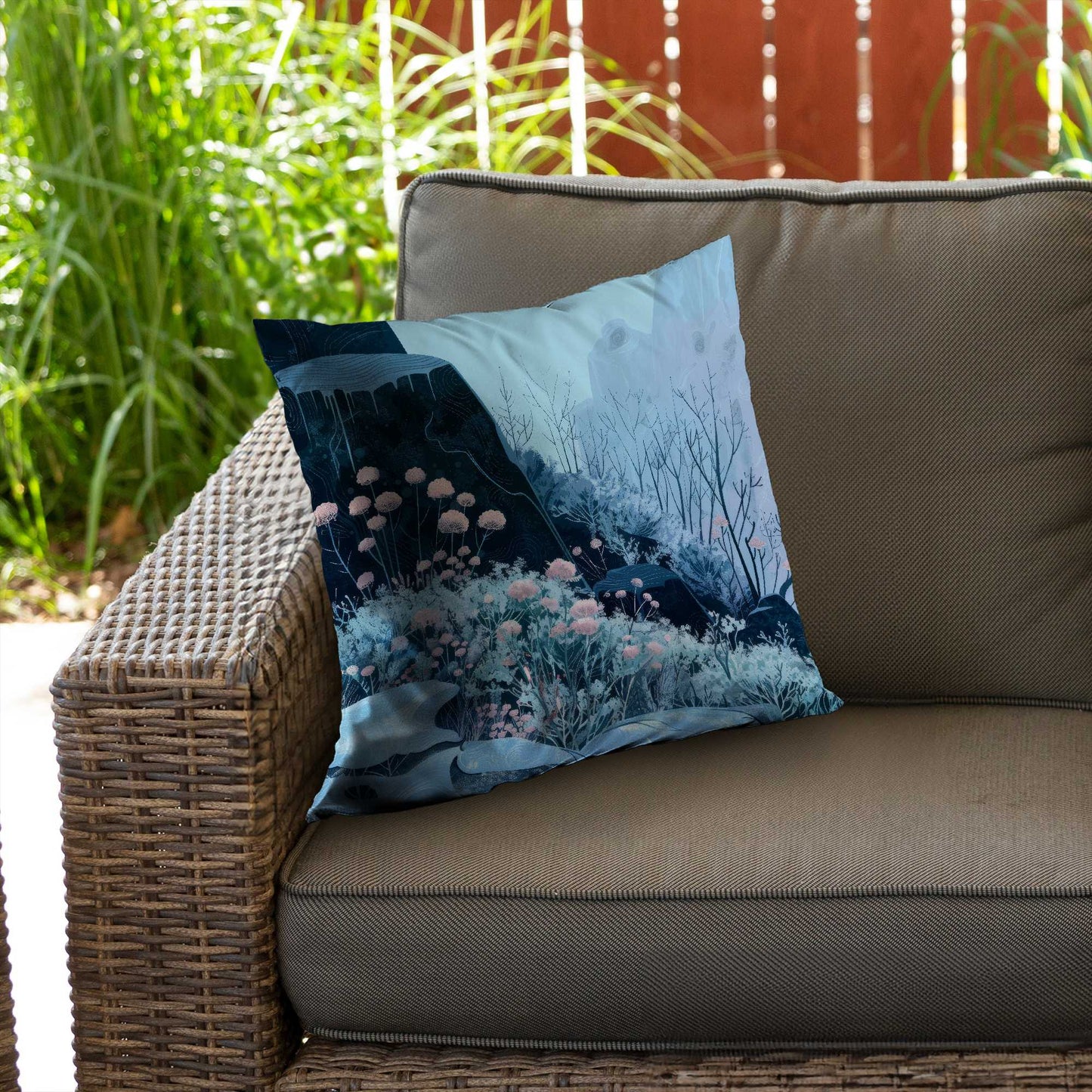 Coussin décoratif annuel en sergé de polyester Freeze - Accessoire de décoration intérieure