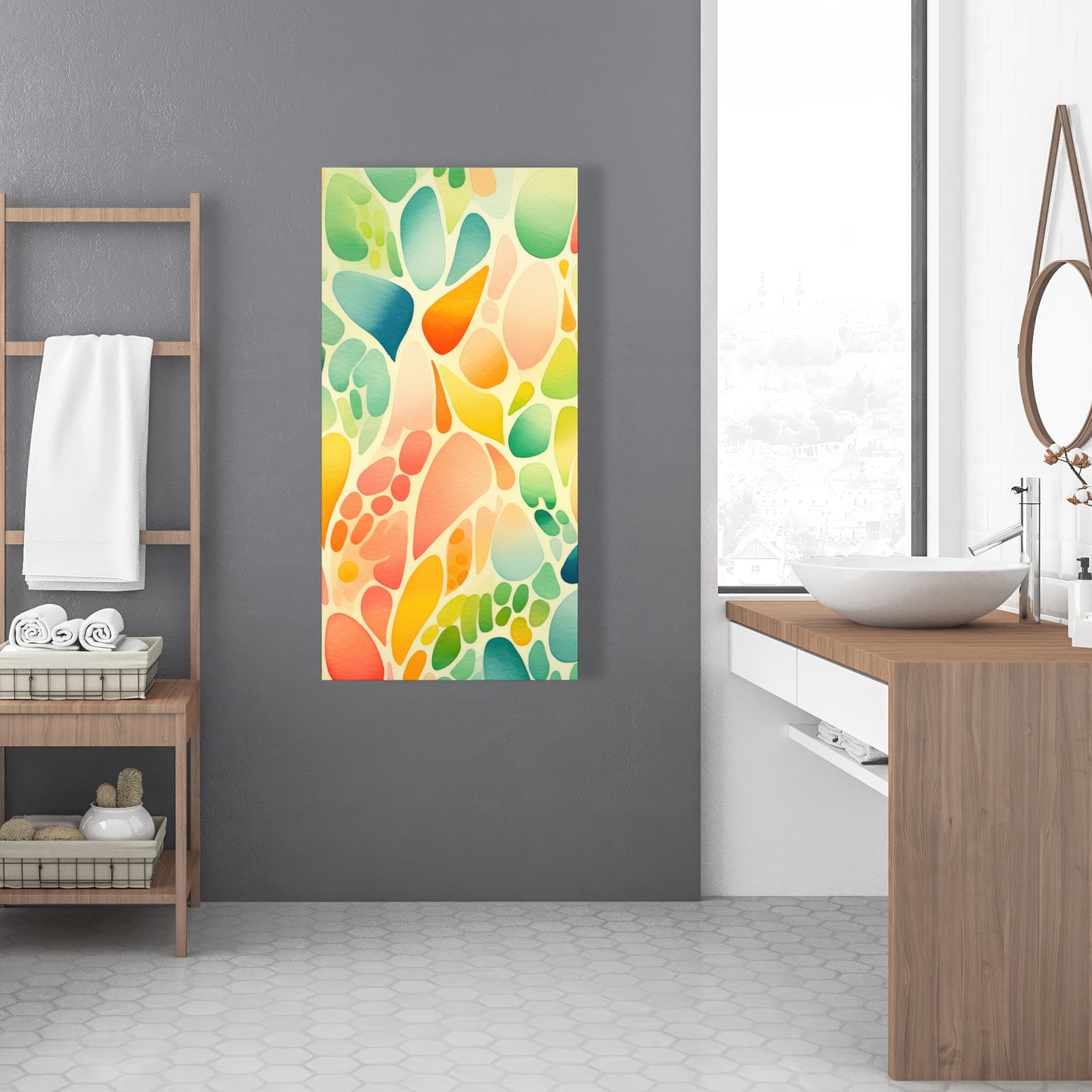 Organic Fruits - Turquoise Canvas Home Decor for Fresh Style