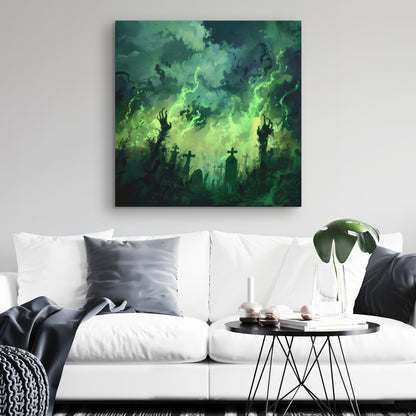 Reaching Hell - Black Canvas Home Decor Art for Modern Spaces