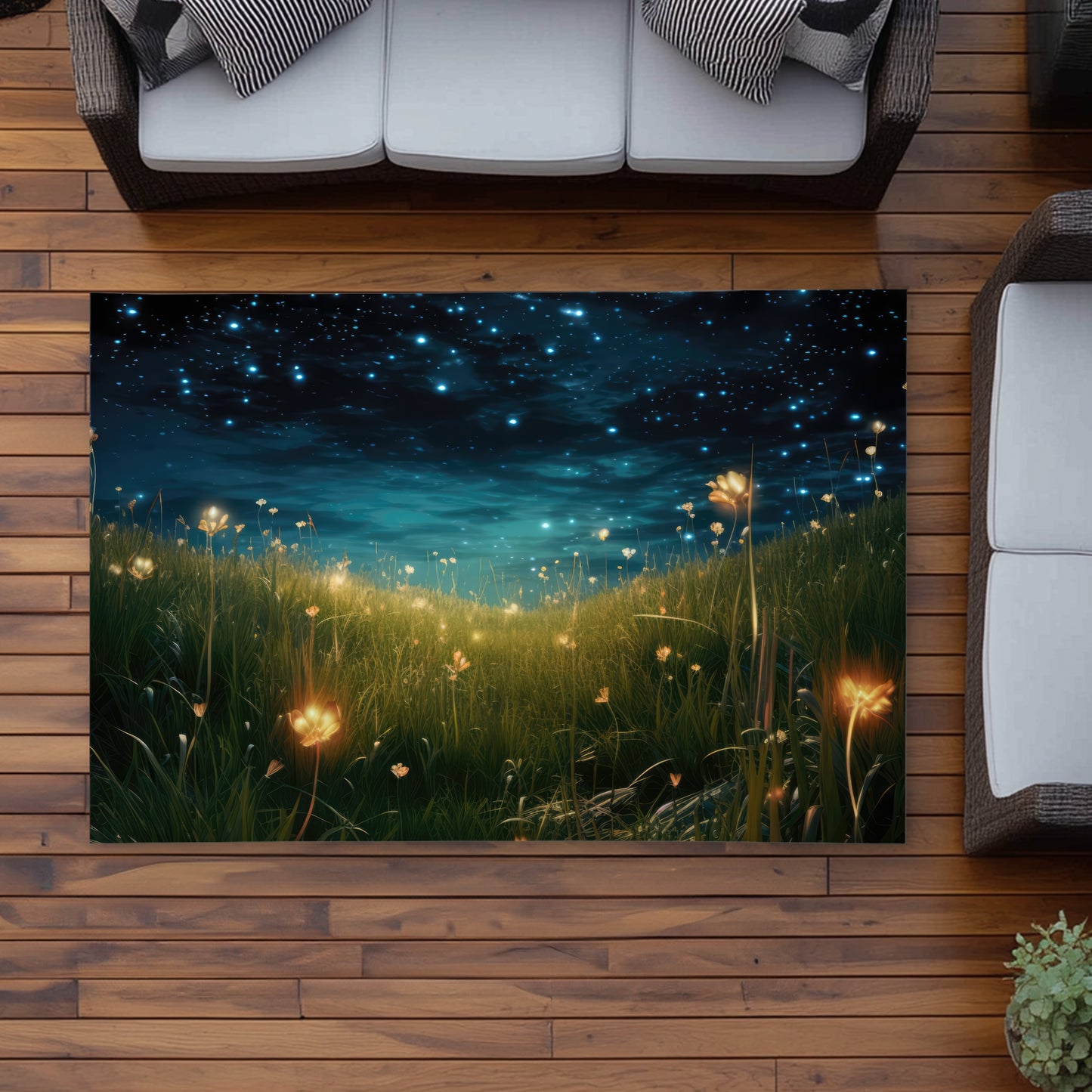The night sky - Green Outdoor Area Rug for Home Decor