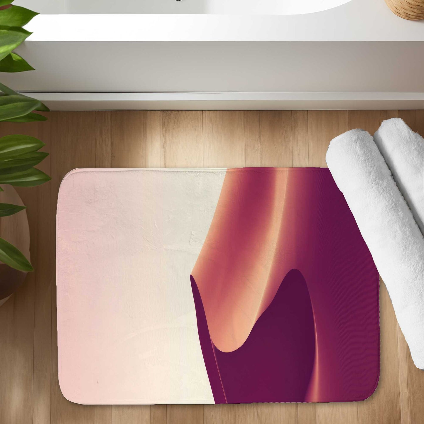 Tapis de bain violet Setting Sands pour une décoration intérieure élégante