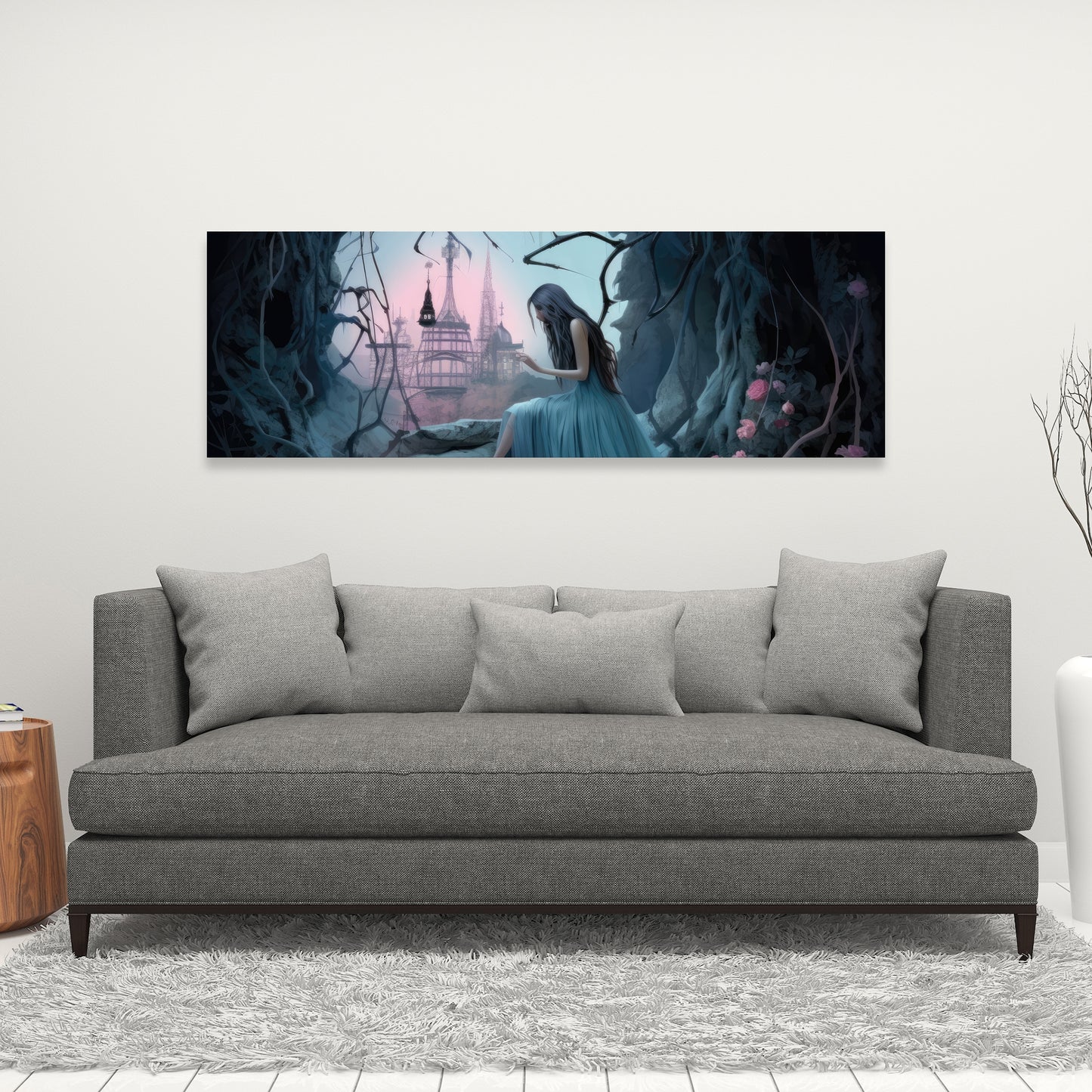 Morose Cave - Pink Canvas Home Decor for Elegant Spaces