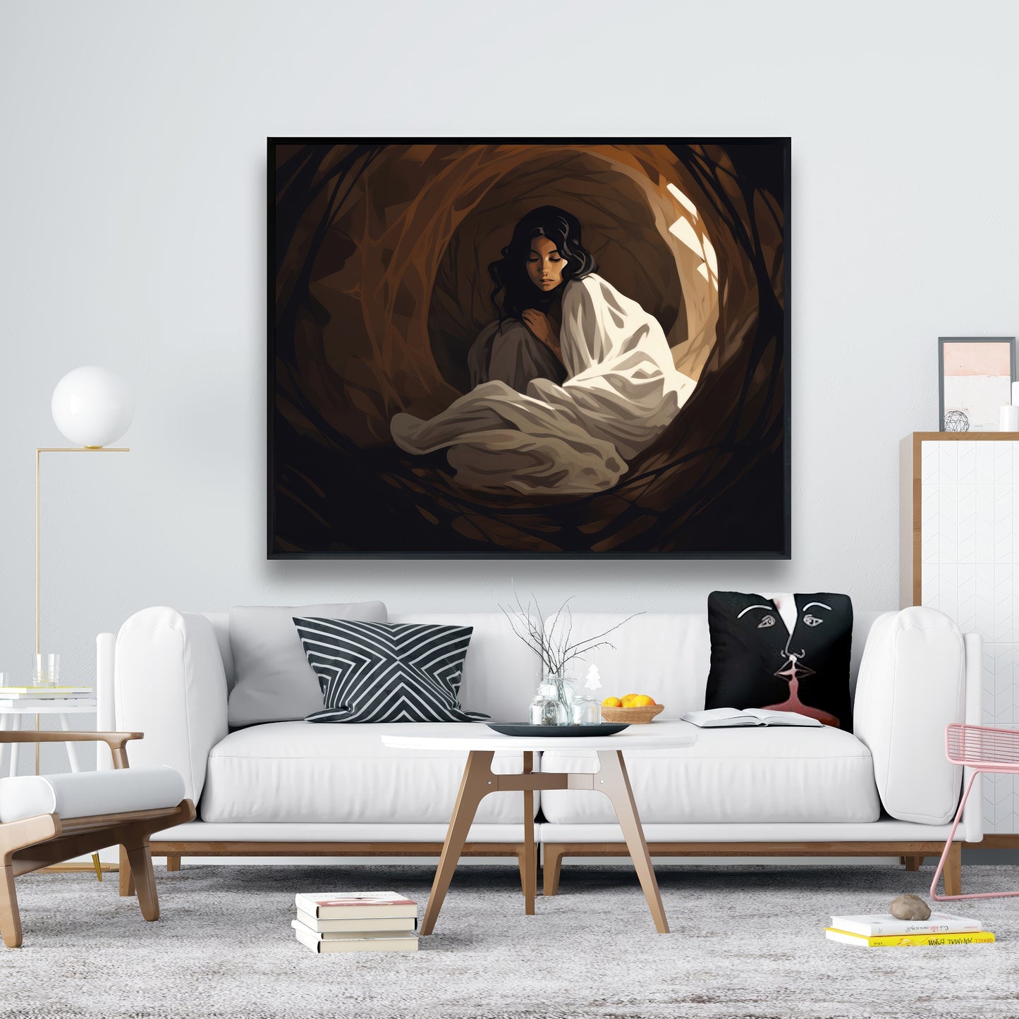 Warm embrace - Framed Canvas - Print on demand