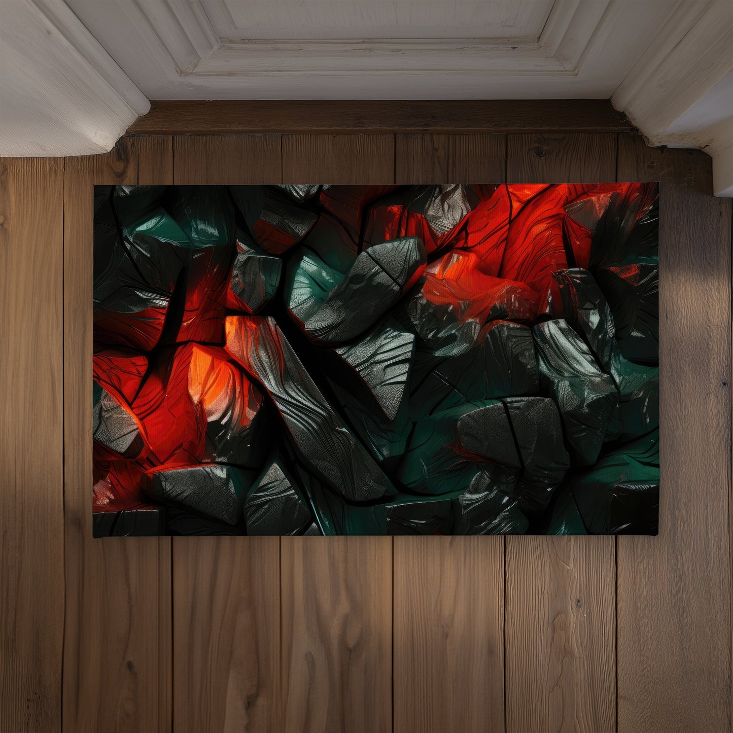 Hiding Under Green Indoor Outdoor Door Mat | Home Decor