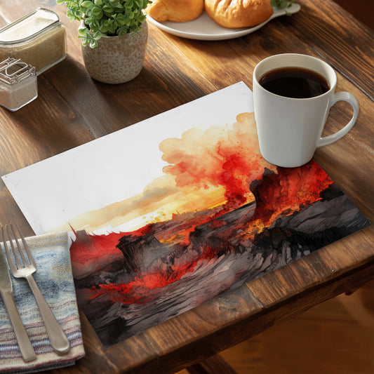 Minimalist flow White Polyester Placemat for Home Decor