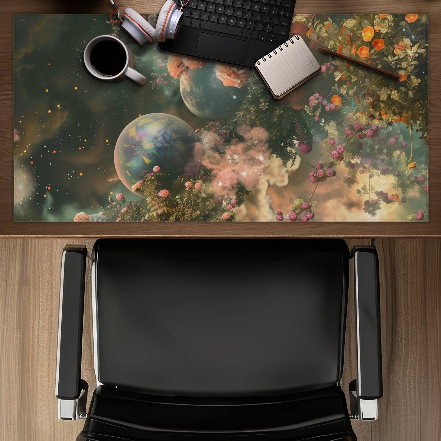 Bloom space - Desk mat - Print on demand