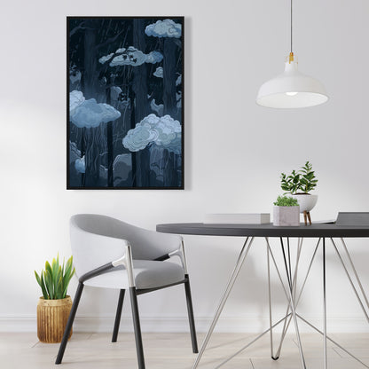 Sneeky clouds - 36"x36" Framed canvas