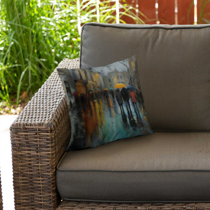 Rainy Day Poly Twill Throw Pillow - Cozy Home Decor Accent