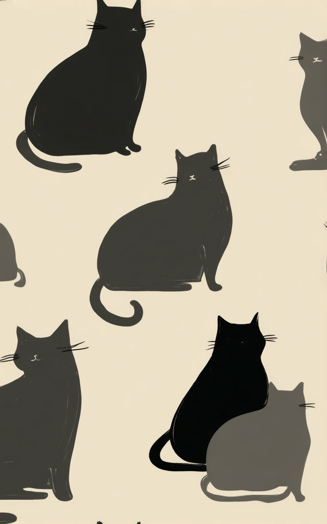 Tapis de bain rassemblement de chats silencieux | Décoration d'intérieur douillette