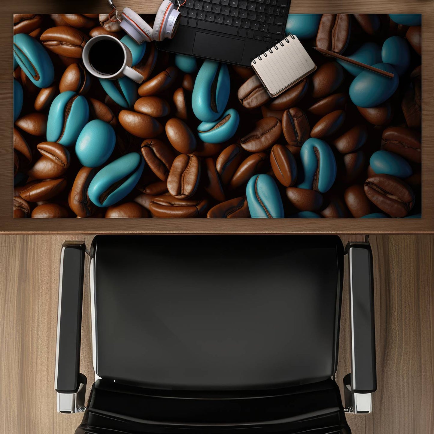 Blue beans - Desk mat - Print on demand