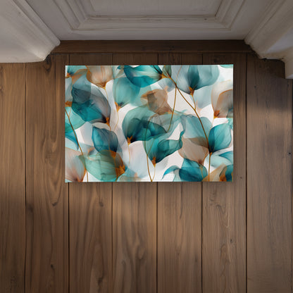 Teal and Brown Turquoise Indoor Outdoor Door Mat | Decor