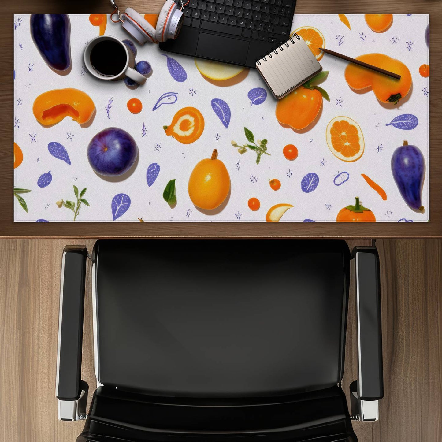 Orange and purple - Desk mat - Print on demand