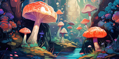 Whimsical Forest Blue Desk Mat | Home Decor Accessory