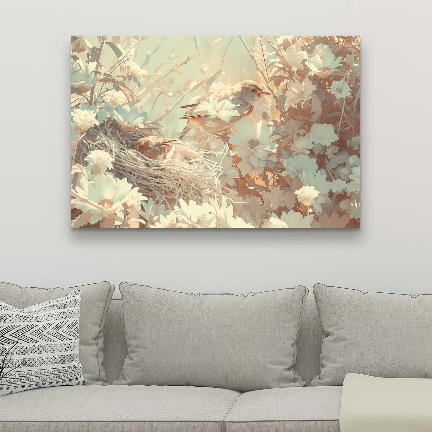 The Nest - Beige Canvas for Elegant Home Decor | Stylish Art