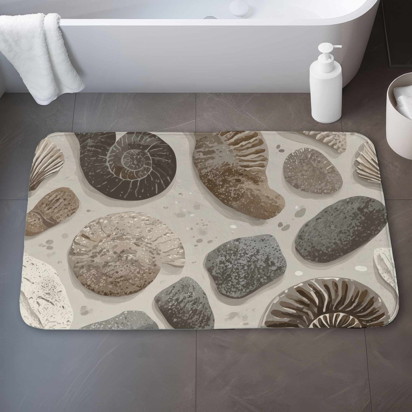 Timeless Fossil Flow Bath Mat | Stylish Home Decor