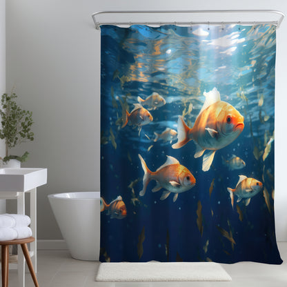Free flow Turquoise Shower Curtain for Stylish Home Decor