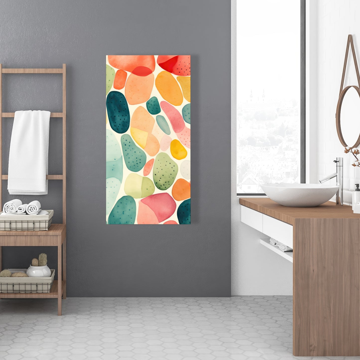 Seedy Shapes - Blue Canvas for Stylish Home Decor