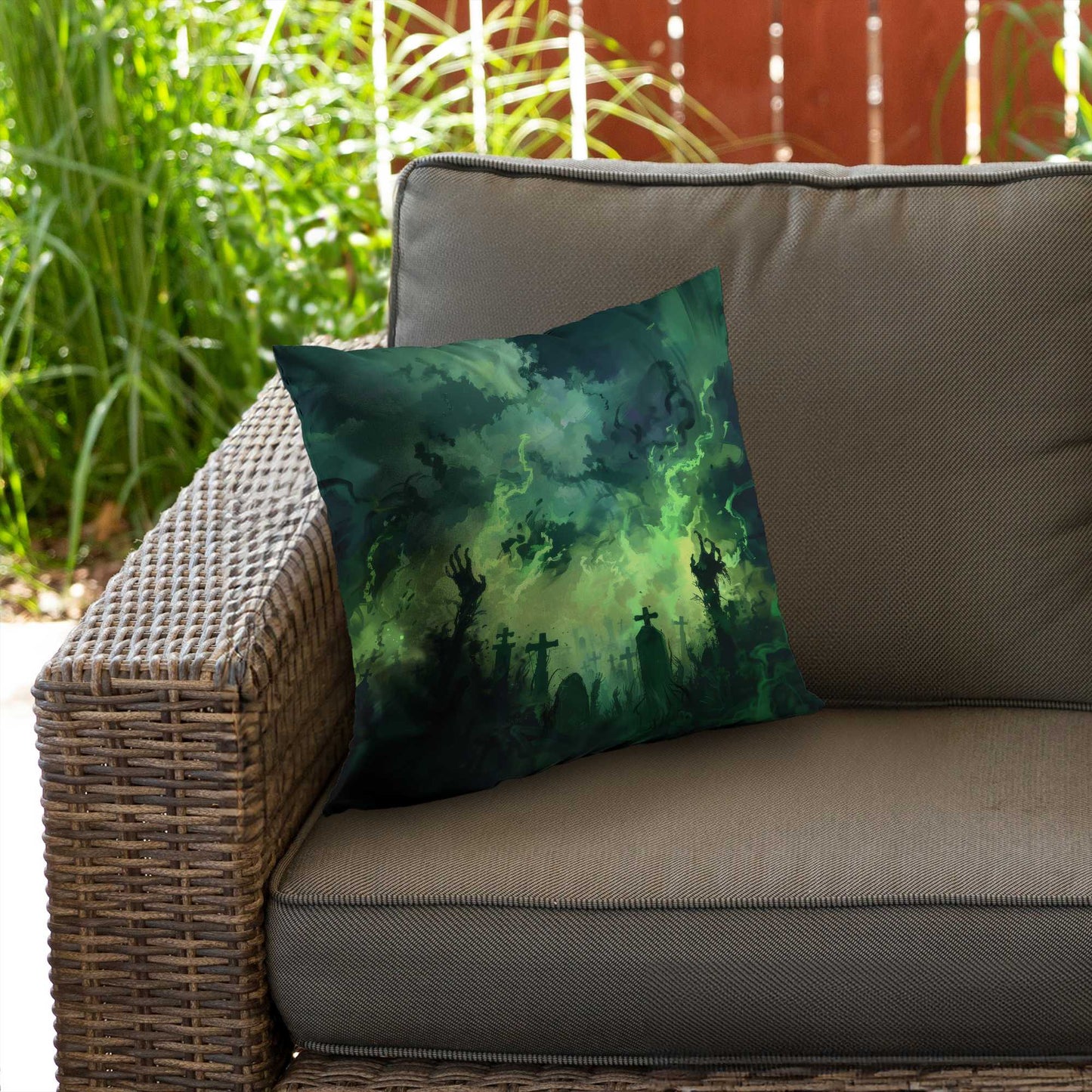 Reaching Hell Poly Twill Throw Pillow | Unique Home Decor