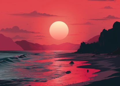 Red Sky Black Indoor Outdoor Door Mat - Stylish Home Decor