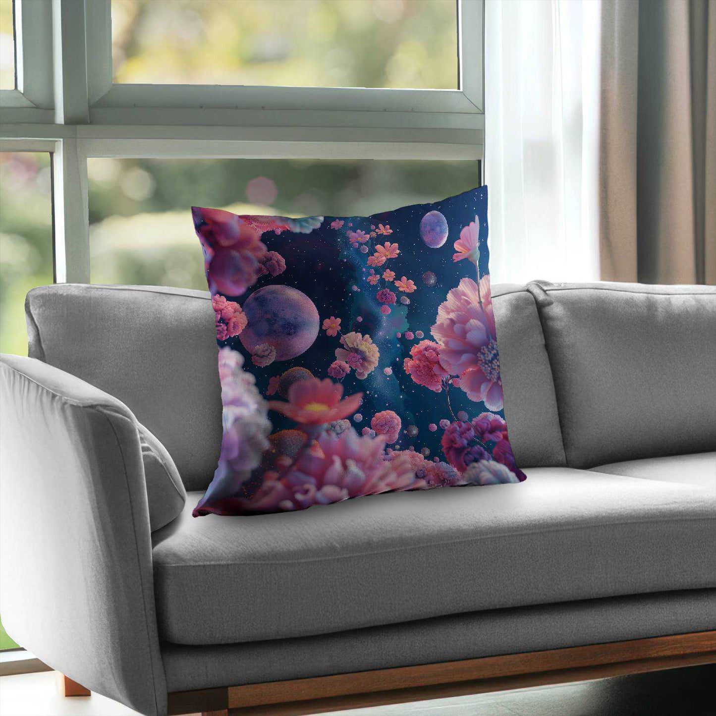 Coussin décoratif en sergé de polyester rose vide pour une décoration intérieure élégante