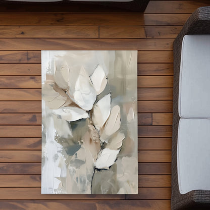 Tapis d'extérieur blanc feuille | Solution de décoration élégante pour la maison