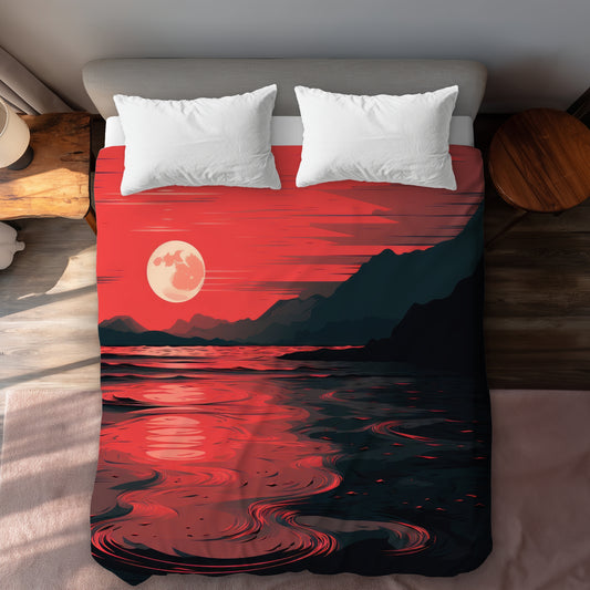 Bloody Tides Gray Duvet Cover | Stylish Home Decor Accent