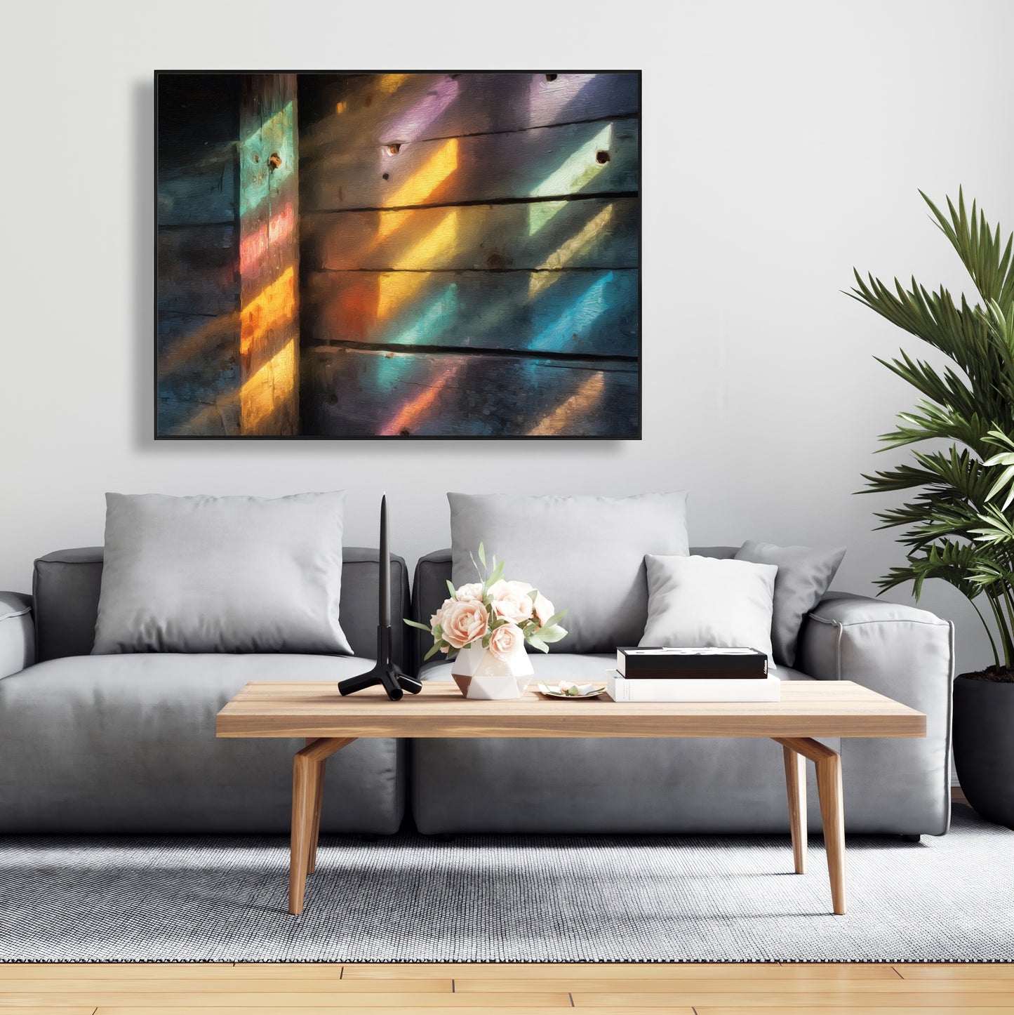 Rainbow glint - 24"x24" Framed canvas