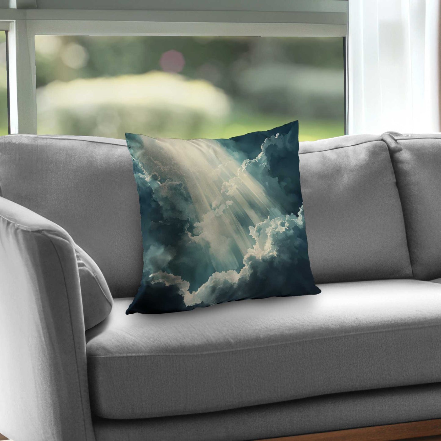 Beam of Light Poly Twill Throw Pillow | Home Decor Accent
