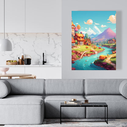 Sweet town Purple Canvas - Stylish Home Decor Accent