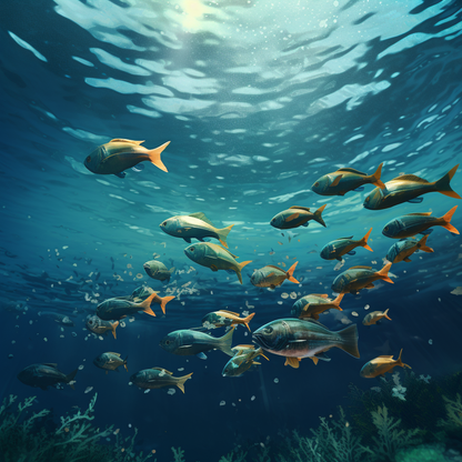 Shallow Swim - Beige Canvas Home Decor for Elegant Spaces