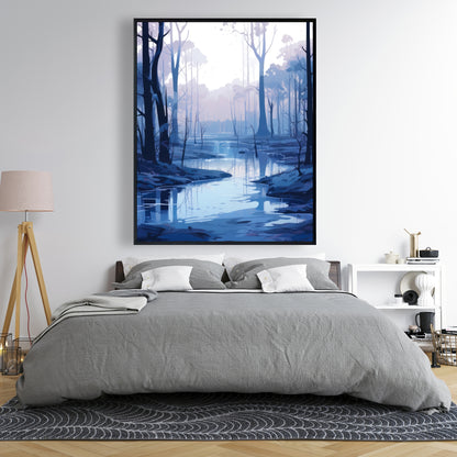 Cold and muddy - 36"x36" Framed canvas
